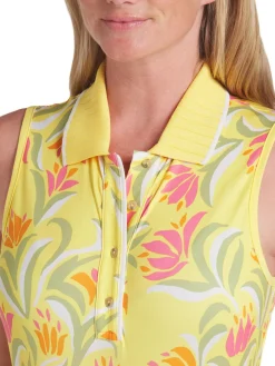 Women Puma Womens x Dani Dazey Sleeveless Polo - Sunny Yellow