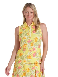 Women Puma Womens x Dani Dazey Sleeveless Polo - Sunny Yellow