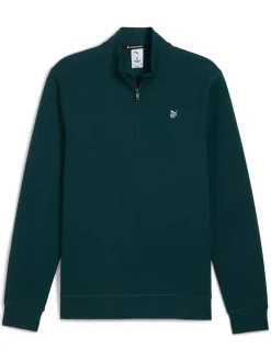 Puma x Reigning Champ CLOUDSPUN Fleece Golf 1/4 Zip - Green Terrain