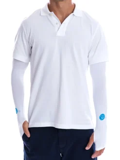 SParms Sun Protection Arm Sleeves With Thumbhole - White