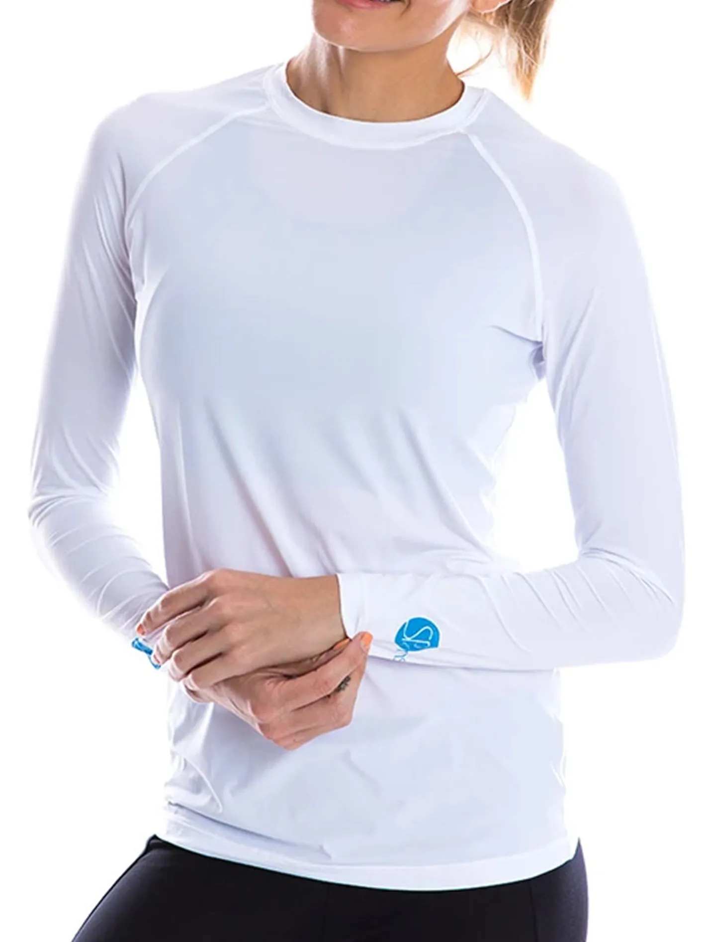 Women SParms Women's Body Round Neck Sun Protection - White