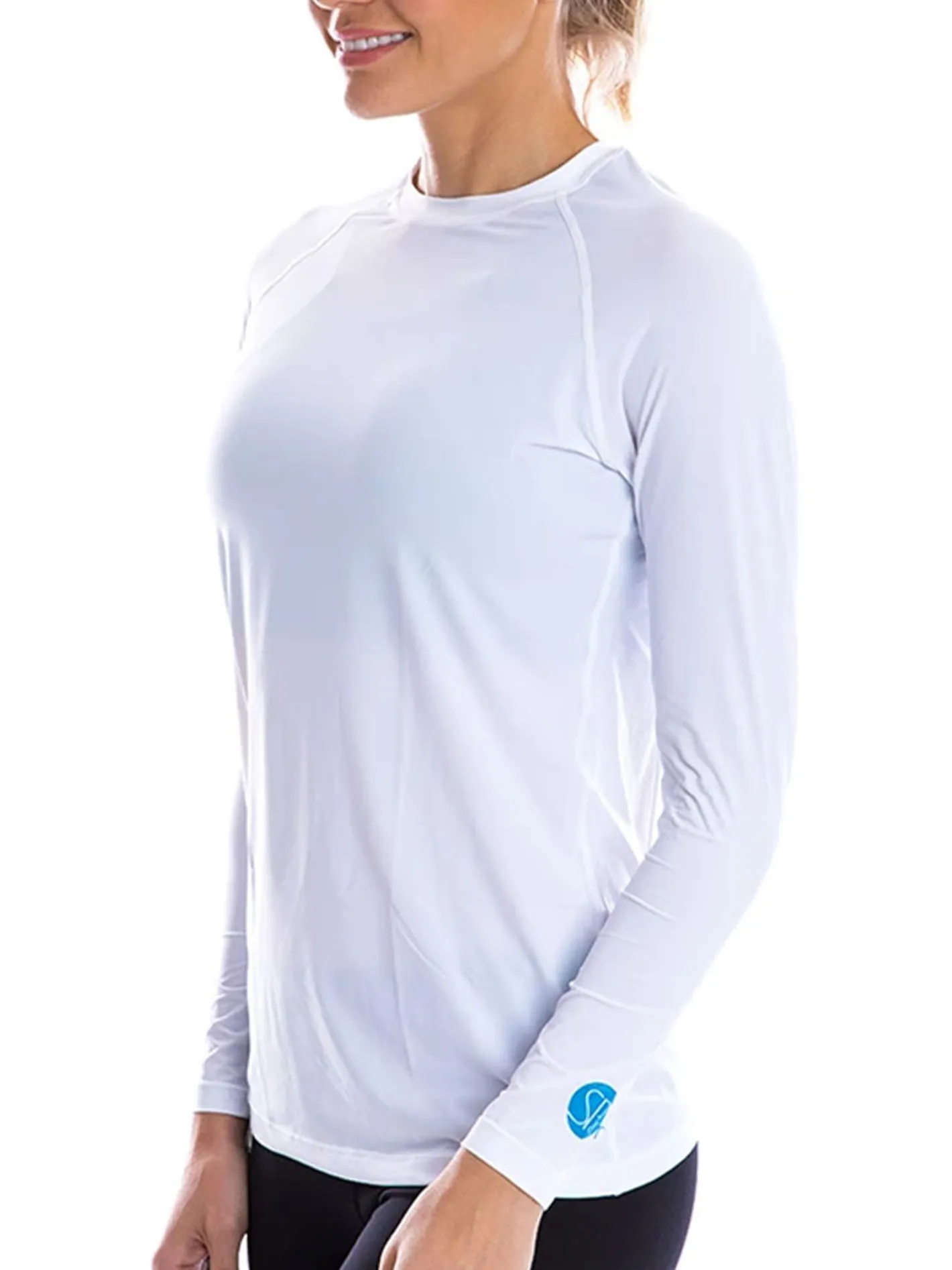 Women SParms Women's Body Round Neck Sun Protection - White