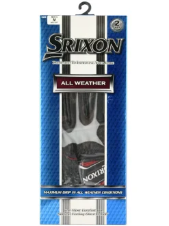 Women Srixon All Weather Golf Gloves - Womens 2 Pack Black