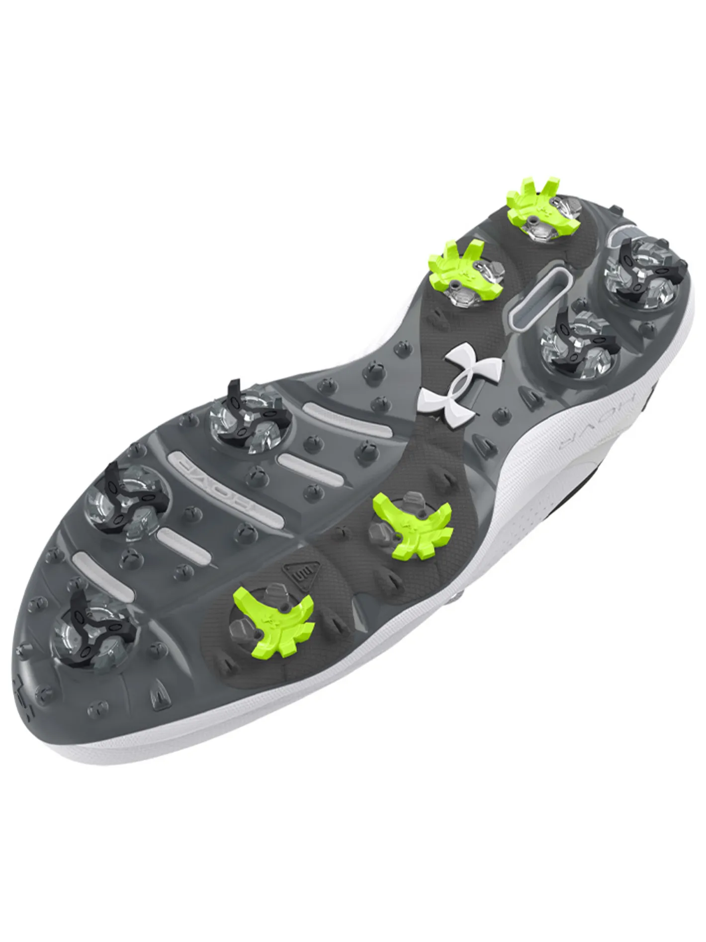 Under Armour HOVR Drive Pro Golf Shoes - White/Metallic Gun Metal