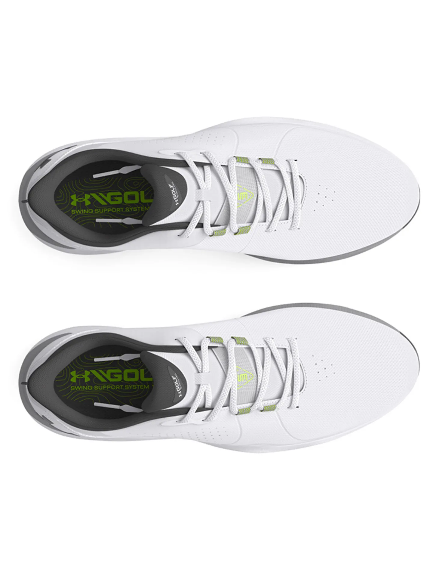 Under Armour HOVR Drive Pro Golf Shoes - White/Metallic Gun Metal
