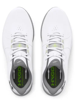 Under Armour HOVR Drive Pro Spikeless Golf Shoes - White/Metallic Gun Metal